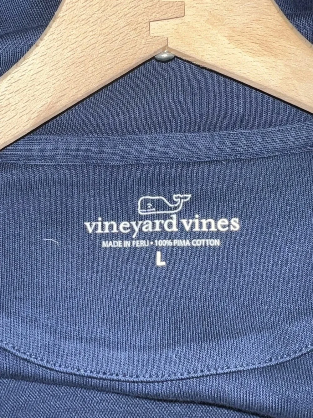 Vineyard Vines Sweater Adult Large Blue Pullover 1/4 Zip 100% Pima Cotton